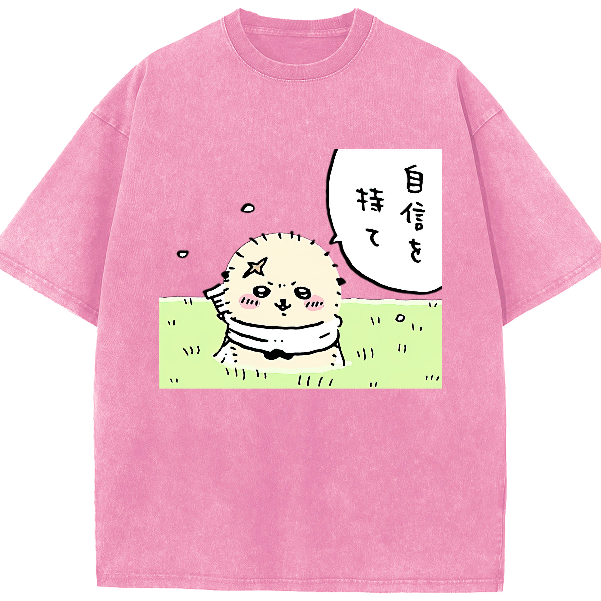 （画像用） ちいかわ ラッコ Chii-kawa Sea otter 綿100% ヴィンテージ風 半袖Tシャツ（フロントプリント）